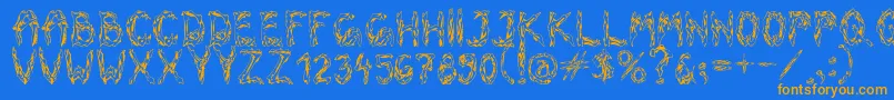 OldBones Font – Orange Fonts on Blue Background