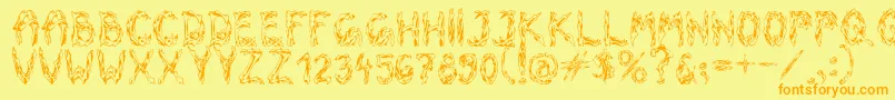 OldBones Font – Orange Fonts on Yellow Background