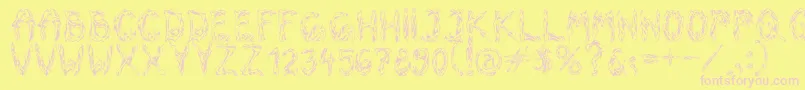 OldBones Font – Pink Fonts on Yellow Background