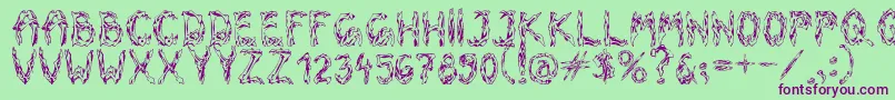 OldBones Font – Purple Fonts on Green Background