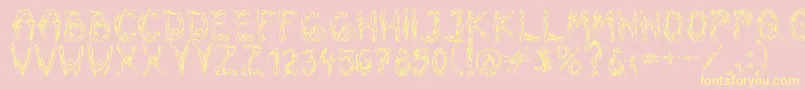 OldBones Font – Yellow Fonts on Pink Background