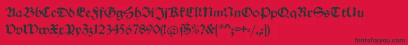 Schwabachduemille-Schriftart – Schwarze Schriften auf rotem Hintergrund