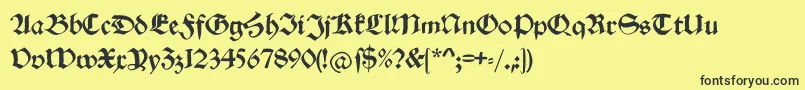 Schwabachduemille Font – Black Fonts on Yellow Background