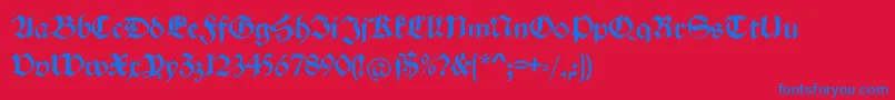 Schwabachduemille Font – Blue Fonts on Red Background