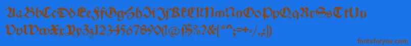 Шрифт Schwabachduemille – коричневые шрифты на синем фоне