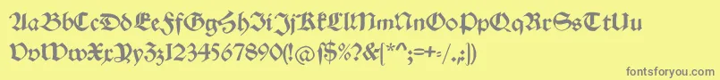Schwabachduemille Font – Gray Fonts on Yellow Background