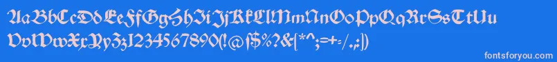 Schwabachduemille Font – Pink Fonts on Blue Background