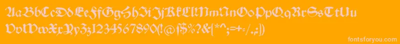 フォントSchwabachduemille – オレンジの背景にピンクのフォント