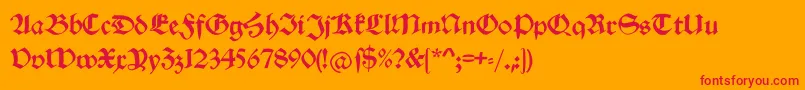 Schwabachduemille Font – Red Fonts on Orange Background