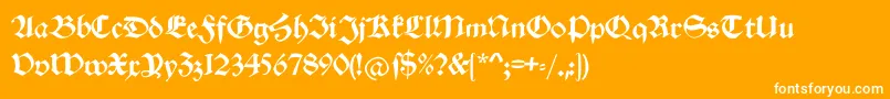 フォントSchwabachduemille – オレンジの背景に白い文字