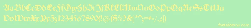 Schwabachduemille Font – Yellow Fonts on Green Background