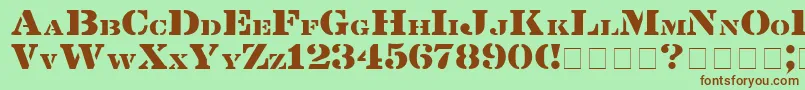 LintsecMedium Font – Brown Fonts on Green Background