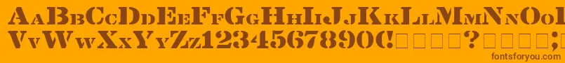 Fonte LintsecMedium – fontes marrons em um fundo laranja