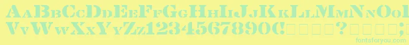 LintsecMedium-Schriftart – Grüne Schriften auf gelbem Hintergrund