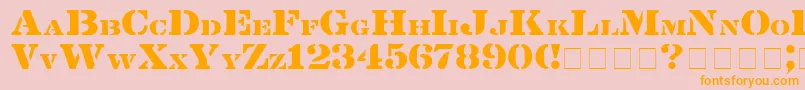 LintsecMedium-Schriftart – Orangefarbene Schriften auf rosa Hintergrund