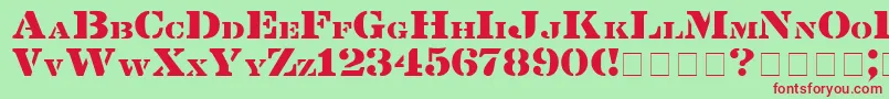 LintsecMedium Font – Red Fonts on Green Background