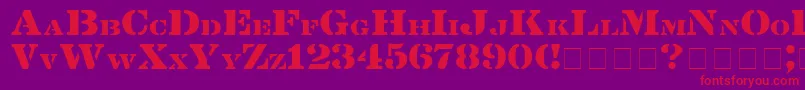 LintsecMedium Font – Red Fonts on Purple Background