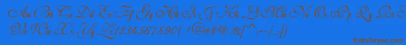 fuente WeddingScriptBail – Fuentes Marrones Sobre Fondo Azul