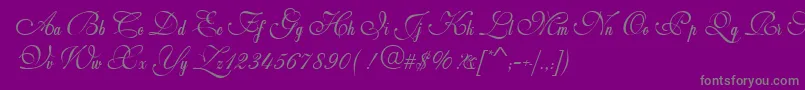 WeddingScriptBail Font – Gray Fonts on Purple Background