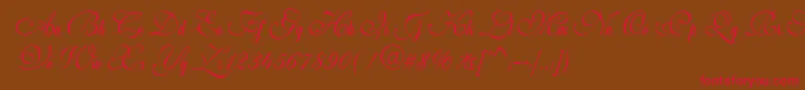 WeddingScriptBail Font – Red Fonts on Brown Background