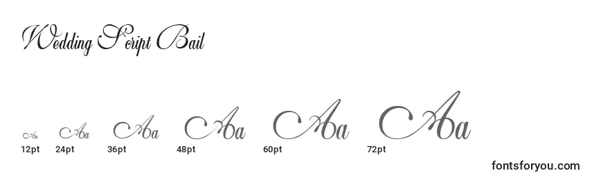 WeddingScriptBail Font Sizes