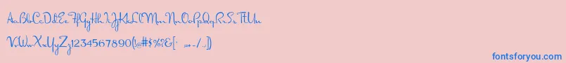 Dorisday Font – Blue Fonts on Pink Background