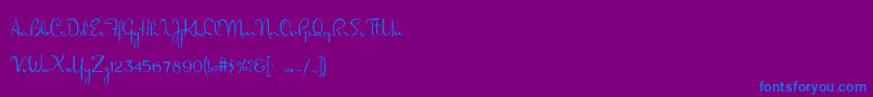Dorisday-fontti – siniset fontit violetilla taustalla