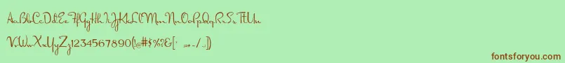 Czcionka Dorisday – brązowe czcionki na zielonym tle