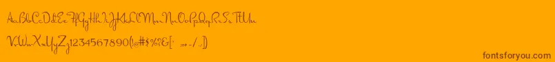 Dorisday Font – Brown Fonts on Orange Background