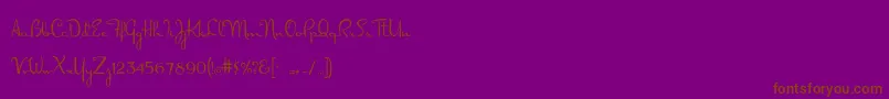 Dorisday-Schriftart – Braune Schriften auf violettem Hintergrund