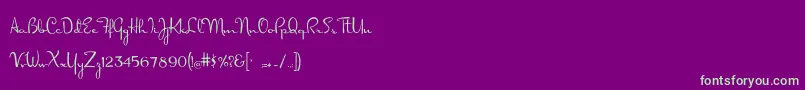 フォントDorisday – 紫の背景に緑のフォント
