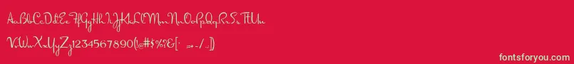 Dorisday-Schriftart – Grüne Schriften auf rotem Hintergrund