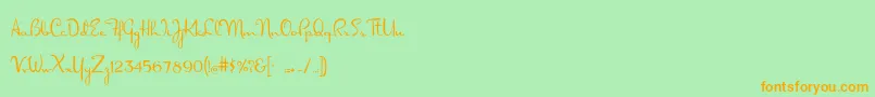 Dorisday Font – Orange Fonts on Green Background