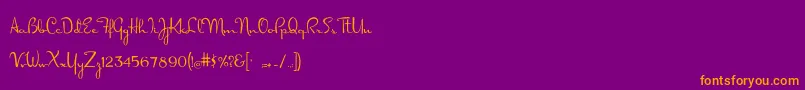 Dorisday Font – Orange Fonts on Purple Background