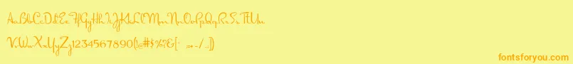 Dorisday Font – Orange Fonts on Yellow Background