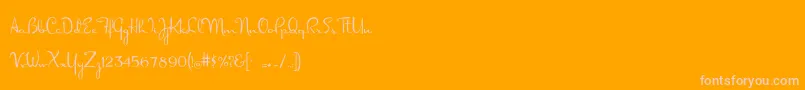 Dorisday-Schriftart – Rosa Schriften auf orangefarbenem Hintergrund