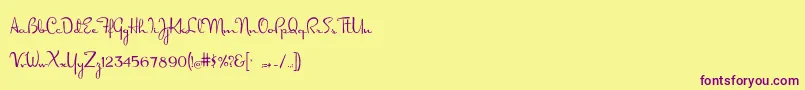 Шрифт Dorisday – фиолетовые шрифты на жёлтом фоне