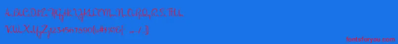 Dorisday Font – Red Fonts on Blue Background