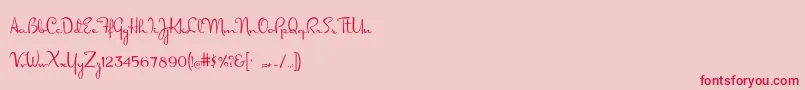 Dorisday Font – Red Fonts on Pink Background