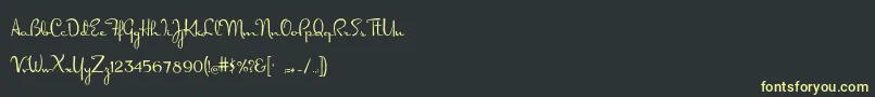 Dorisday-Schriftart – Gelbe Schriften auf schwarzem Hintergrund