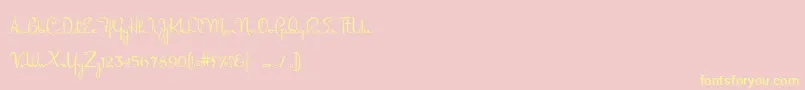 Dorisday Font – Yellow Fonts on Pink Background