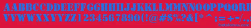 StencilBt Font – Blue Fonts on Red Background