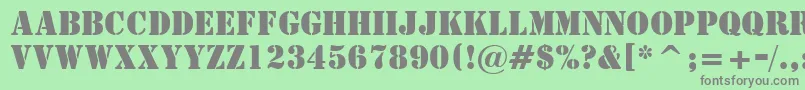 StencilBt Font – Gray Fonts on Green Background