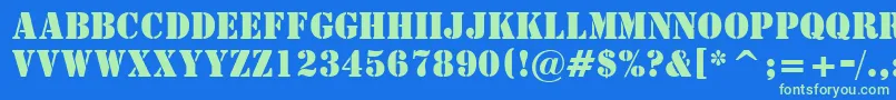 StencilBt Font – Green Fonts on Blue Background