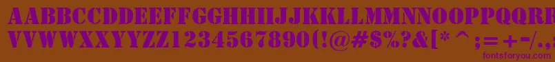 StencilBt Font – Purple Fonts on Brown Background