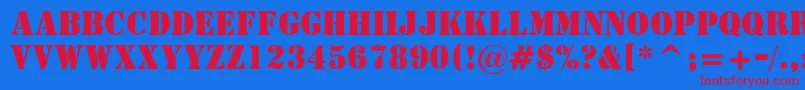 StencilBt Font – Red Fonts on Blue Background