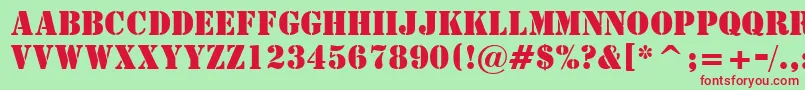 StencilBt Font – Red Fonts on Green Background