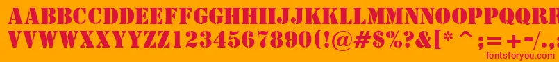 StencilBt Font – Red Fonts on Orange Background