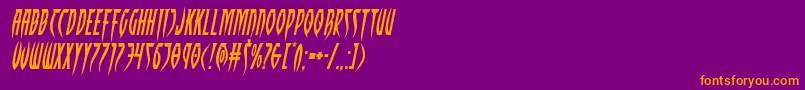 Inhumanityexpandital Font – Orange Fonts on Purple Background