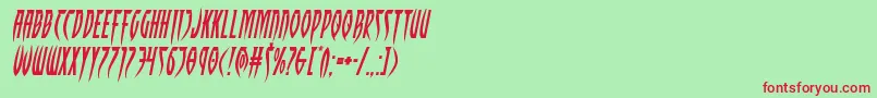 Inhumanityexpandital Font – Red Fonts on Green Background